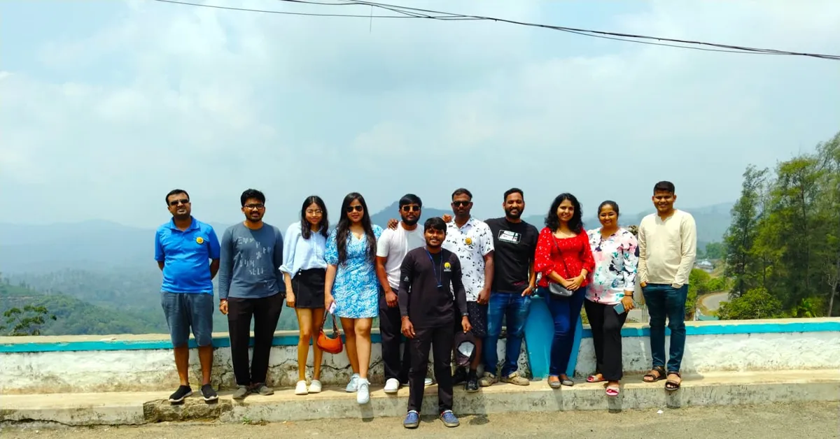 A group at a Valparai viewpoint